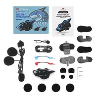 GEFlaLEC-Système de communication sans fil pour casque de moto,interphone Shlavabo Pro,Bluetooth 5.1,radio FM- Shark Por 8 Riders