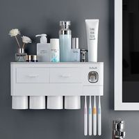 Porte-brosse à dents mural presse-dentifrice pour les domicile distributeur automatique de dentifrice accessoires de salle de bain