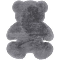 Tapis Shaggy pour Salon Chambre Tapis de Sol Antidérapant Moquette Peluche Tapis de Jeu en Forme d'ours pour Enfants(90x120cm) 