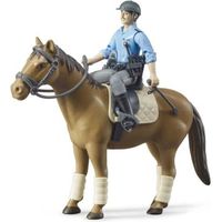 Policier à cheval bworld - Bruder - Policier articulé avec accessoires et cheval