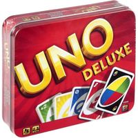 Mattel Games - Uno Deluxe - Jeu de Cartes Famille  - 2 à 10 joueurs - Dès 7 ans