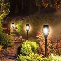 Torche de Jardin Torche Solaire Lampes d'Eclairage de Flamme Imperméable LED Extérieures vacillantes de sécurité Lampes