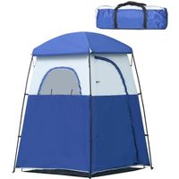 Outsuuny Tente cabine de douche portable pour camping 1-2 personnes sac de transport étanche Oxford dim. 167L x 167l x 224H cm