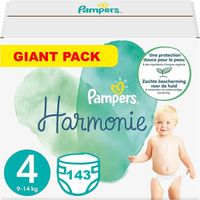 PAMPERS HARMONIE TAILLE 4 143 COUCHES (9-14 KG)
