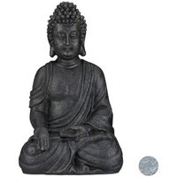 Relaxdays Statue de Buddha figurine de Bouddha décoration jardin sculpture céramique Zen 40 cm - 4052025935078