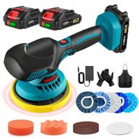 Polisseuse Orbitale Sans Fil 21V - 6 Pouces, 8 Vitesses, 2 Batteries - Pour Voiture, Meuble, Ponçage