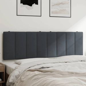 TÊTE DE LIT Classique Coussin de tête de lit gris foncé 160 cm