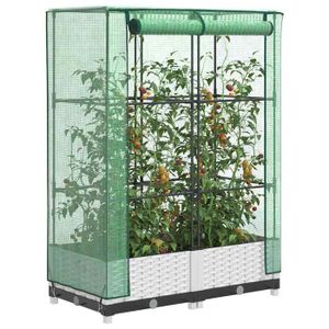Jardinière Balcon Aspect Rotin – 2 Pots Rectangulaires 50 Cm, Noir, 17 L, Neuve