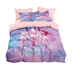 Parure De Lit KPop Demon Jäger HUNTR/X - Microfibre 100%, Impression 3D, Tailles 90x200 à 220x260 Cm