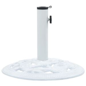 DALLE - PIED DE PARASOL Socle de parasol Blanc 9 kg 40 cm Fonte-AKO7048518
