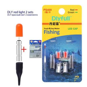 FLOTTEUR Flotteur,Flotteurs de pêche à la dérive électronique avec lumière LED,outils de pêche de nuit,accessoires,2022- DLY 2 sets red
