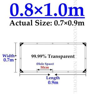 FILET ANTI-OISEAUX 0.8x1m - Bâche en PVC transparente pour balcon, gr