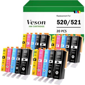 Vhbw 5x cartouches compatible pour Canon Pixma TS8050, TS9050 imprimante -  Set cyan, magenta, jaune, noir, photo noir - Cdiscount Informatique