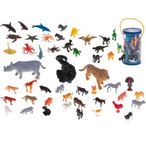 lot de 64 Figurines en Plastique pour Jouer avec les Animaux Sauvages modèles mini Animaux de la Jungle Réalistes pour Enfants Jouet Garçon Jouet Fille Jeu éducatif Cadeau Fête Jouets Animaux 