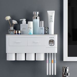 SET ACCESSOIRES Porte-brosse à dents mural presse-dentifrice pour les domicile distributeur automatique de dentifrice accessoires de salle de bain
