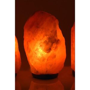 Lampe en cristal de sel avec support en bois - Hauteur 15cm