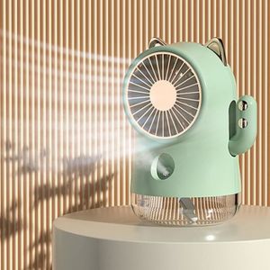 VENTILATEUR HURRISE Ventilateur de brumisation de bureau Ventilateur de bureau brumisateur en forme de chat electromenager ventilateur Vert