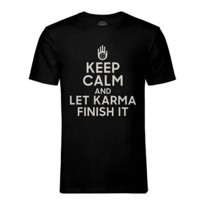 T-SHIRT T-shirt Homme Col Rond Noir Keep Calm and Let Karm
