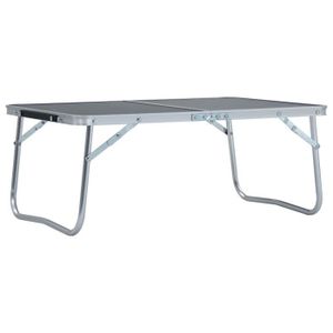 TABLE DE CAMPING FAN-Table pliable de camping Gris Aluminium 60x40 