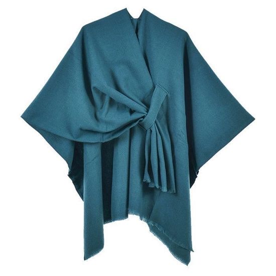 Châle Ouvert Femme - Grand Châle Doux En Polyester Pour Superposition Tendance - Écharpe Poncho 153x127 Cm
