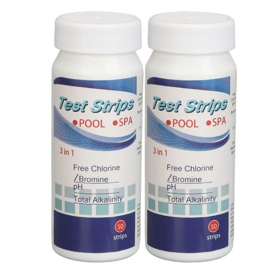 150 Bandelettes Test 7 En 1 Pour Piscine Et Spa - Testeur PH, Chlore, Brome, Alcalinité, Dureté Et Acide Cyanurique