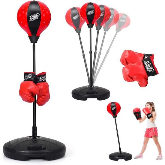 Sac De Boxe Gonflable 150 Cm Avec Gants - JanTeelGO - Pour Enfants 3-12 Ans - Anti-stress Et Coordination