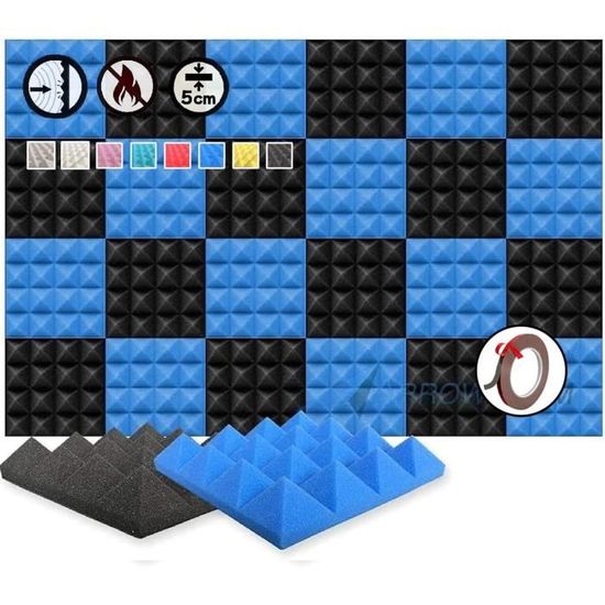 24 Polyurethane Pyramide Panneaux Mousse Acoustiques 25X25X5Cm — free download