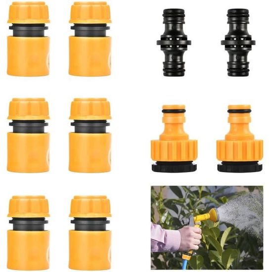 HFDONGL 6 Pièces Double Connecteur De Tuyaux Mâles Raccord Tuyau D'Arrosage 1/2" Embout Tuyau