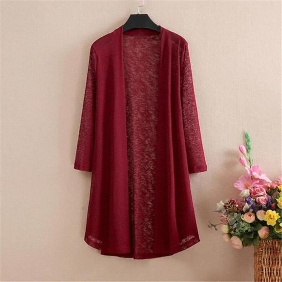 Cardigan Châle Femme Jacquard Ajouré - Long, Léger, Dentelle - Pour été, Plage, Tenue Décontractée Ou élégante - 7