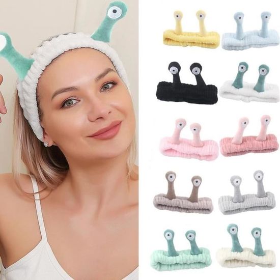Ondder Lot De 8 Bandeaux Spa Noir Lavage Visage - Élastique, Polaire, Nœud Ajustable