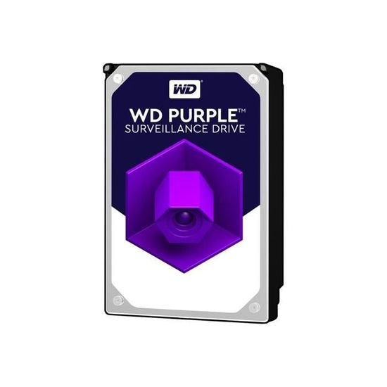 WD Purple Surveillance Hard Drive WD81PURZ Disque dur 8 To interne 3.5" SATA 6Gb-s 5400 tours-min mémoire tampon : 256 Mo
