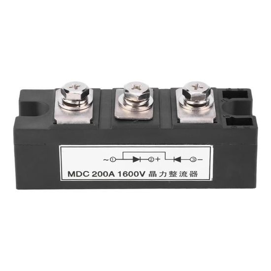 Redresseur Pont MDQ-200A 200A 1600V – 4 Bornes Vis Pour Moteur CC Et Onduleur