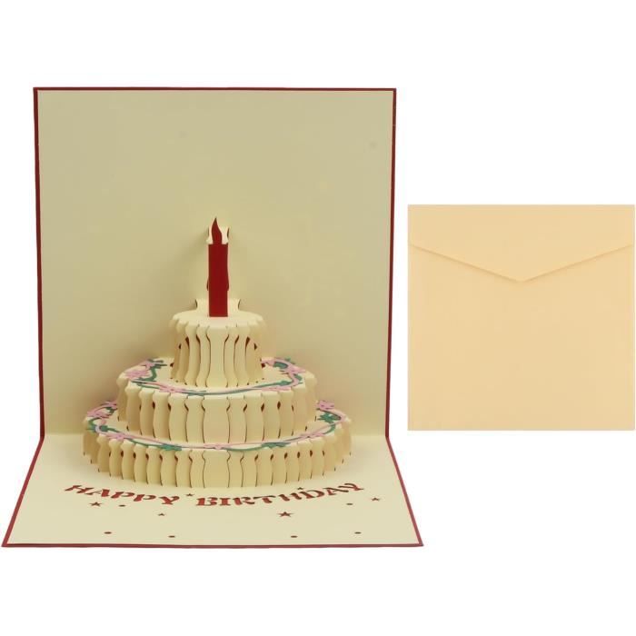 4 -Cartes de vœux Pop Up 3D, 38 Styles, gâteau de rêve fait à la main