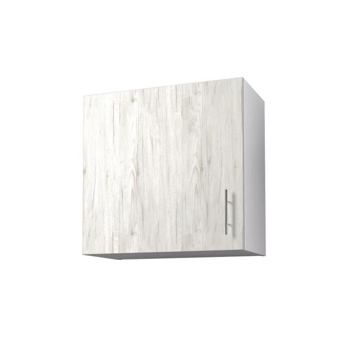 OBI Meuble haut de cuisine L 60 cm - Décor chêne Sanremo et blanc