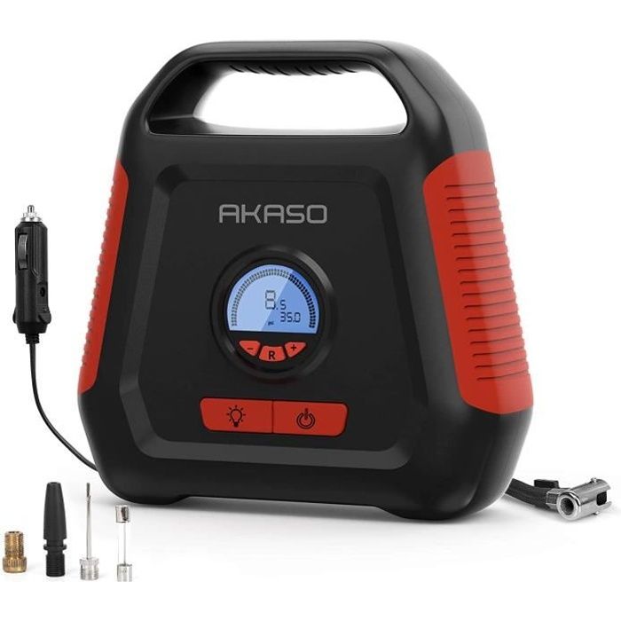 AKASO P10 Compresseur d'air 12V Pompe a Pneus de voiture Vélo et Gonflables