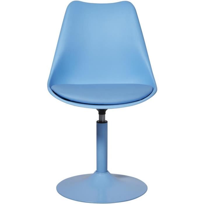 Lot de 2 - Chaise MARKLE Bleu - assise Plastique dur ABS pieds Metal