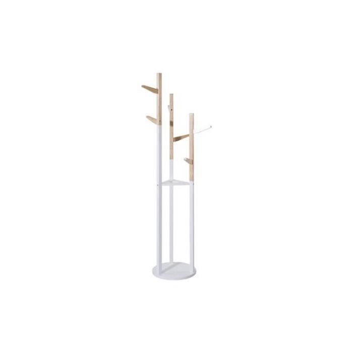 Porte-manteaux bois et blanc