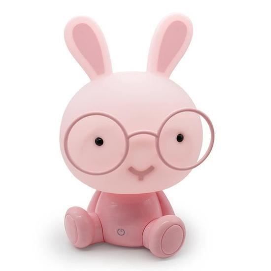 Mignon bébé chambre lampe lapin veilleuse LED lampe de nuit cadeau de noël chevet décor enfants lunettes lapins lumières