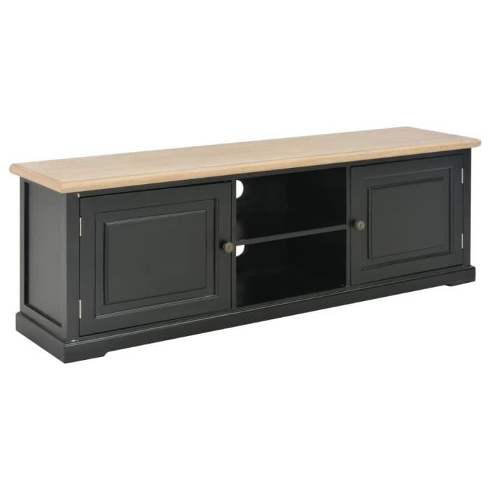 Meuble TV Noir 120 x 30 x 40 cm Bois-MAD