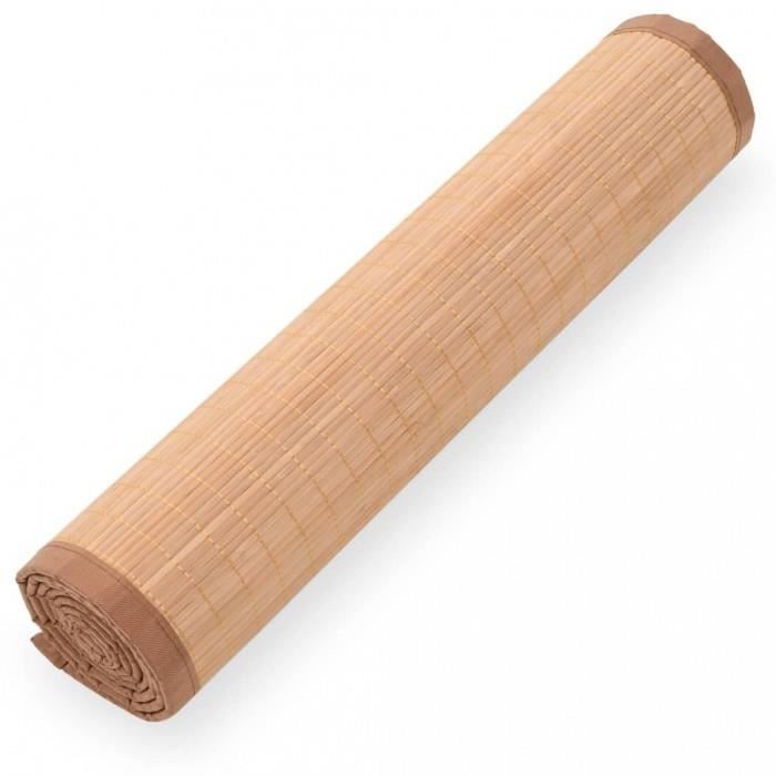 Tapis pilates et yoga Tapis de yoga Bambou 60 x 180 cm Marron