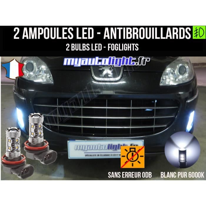 Ampoules Leds antibrouillards pour PEUGEOT 307 PHASE 2