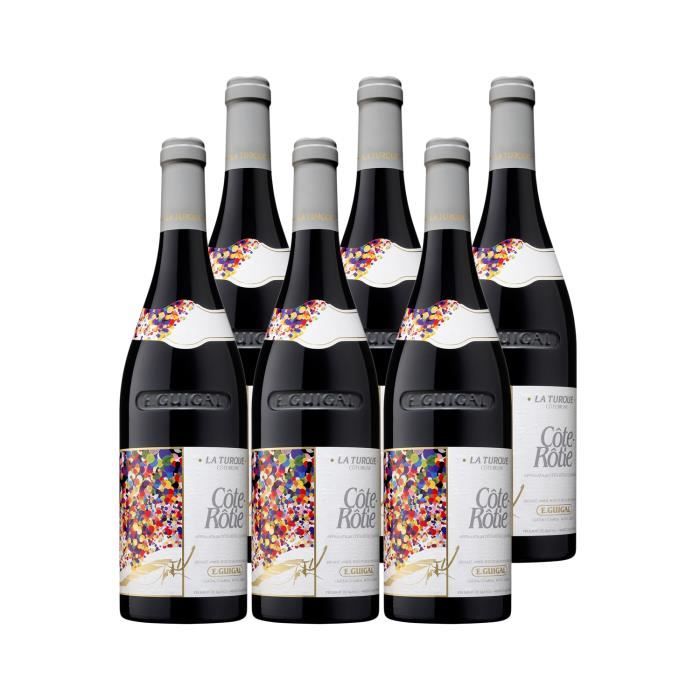 Côte Rôtie La Turque Rouge 2016 - Lot de 6x75cl - Maison Guigal - Vin AOC Rouge de la Vallée du Rhône - 18+-20 Jancis Robinson - Cép