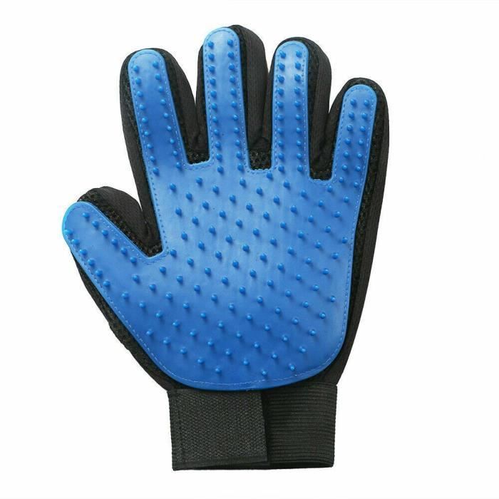Gant de Brossage Main Gauche Brosse Chien ou Chat Ramasse Poils Toilettage