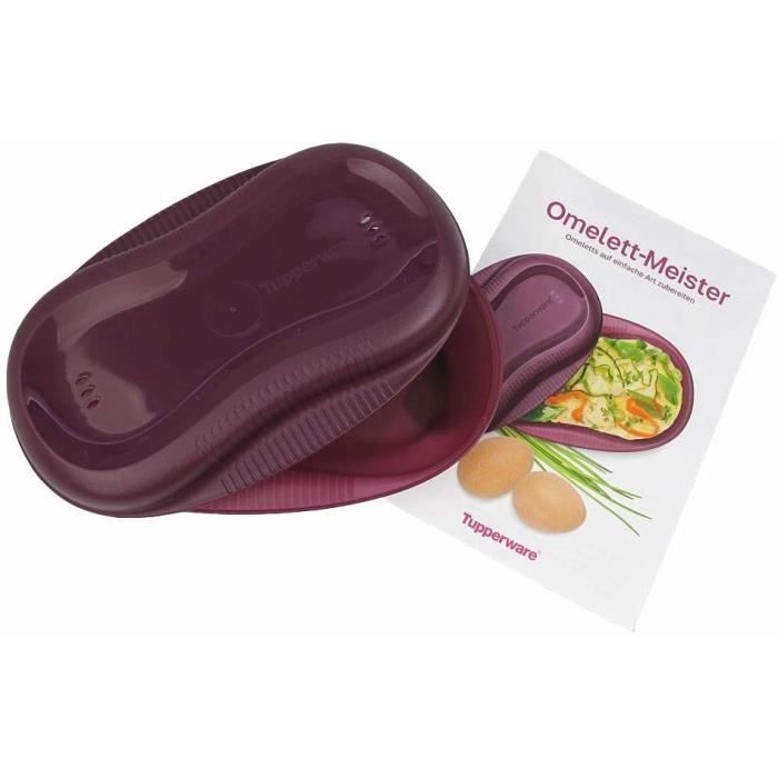 Tupperware I58 Omelette Party Micro-ondeur à œufs et omelettes avec livret de recettes Mauve