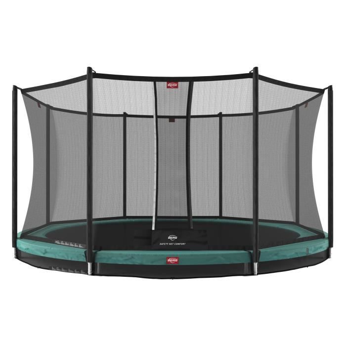 Berg - 35.12.04.02 - BERG Favorit InGround 380 Trampoline au sol Vert + Filet de sécurité Comfort