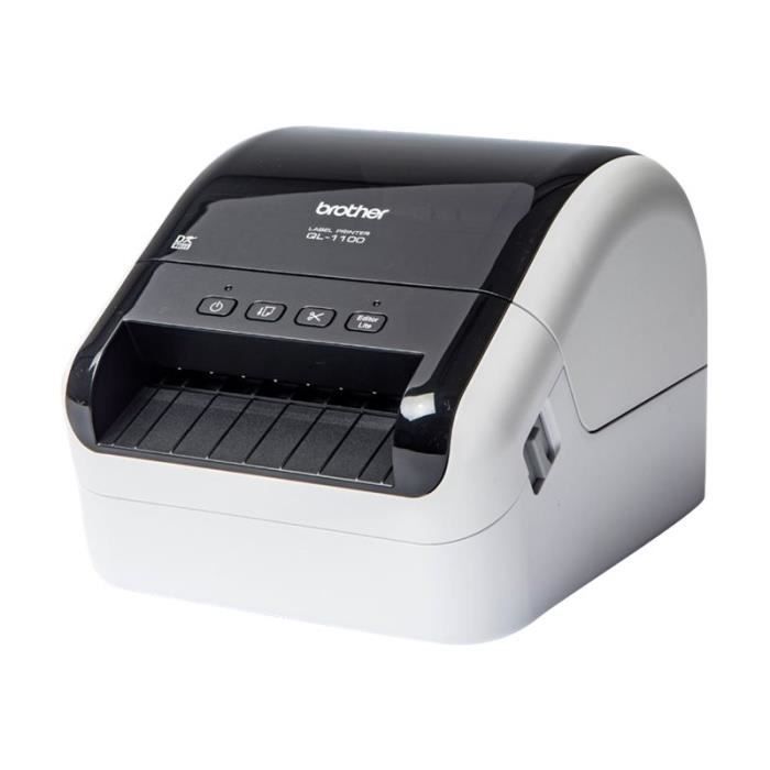 Brother QL-1100 Imprimante d'étiquettes papier thermique Rouleau (10,36 cm) 300 x 300 ppp jusqu'à 110 mm-sec USB 2.0, hôte USB
