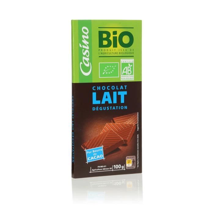 AUCUNE Chocolat au lait dégustation - Bio - 100g