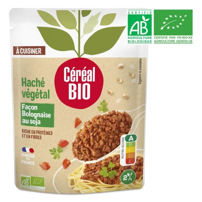 Haché végétal bolognaise au soja 250 g Cereal Bio