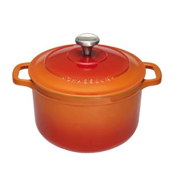 Chasseur - cocotte ronde en fonte émaillée 32cm orange - puc473207