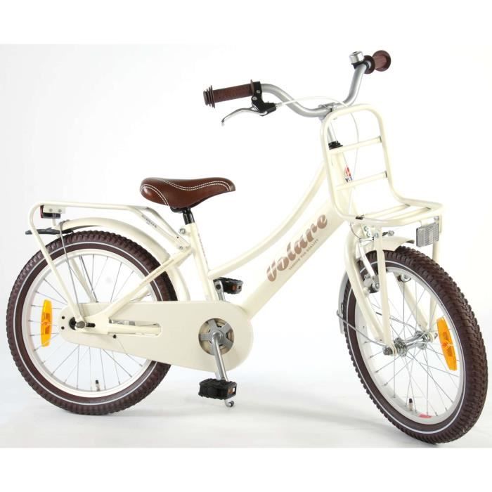 Vélo Enfant Fille 18 Pouces Excellent Frein Avant sur Le Guidon et Le Frein Arrière à Rétropédalage Nacre 95% Assemblé